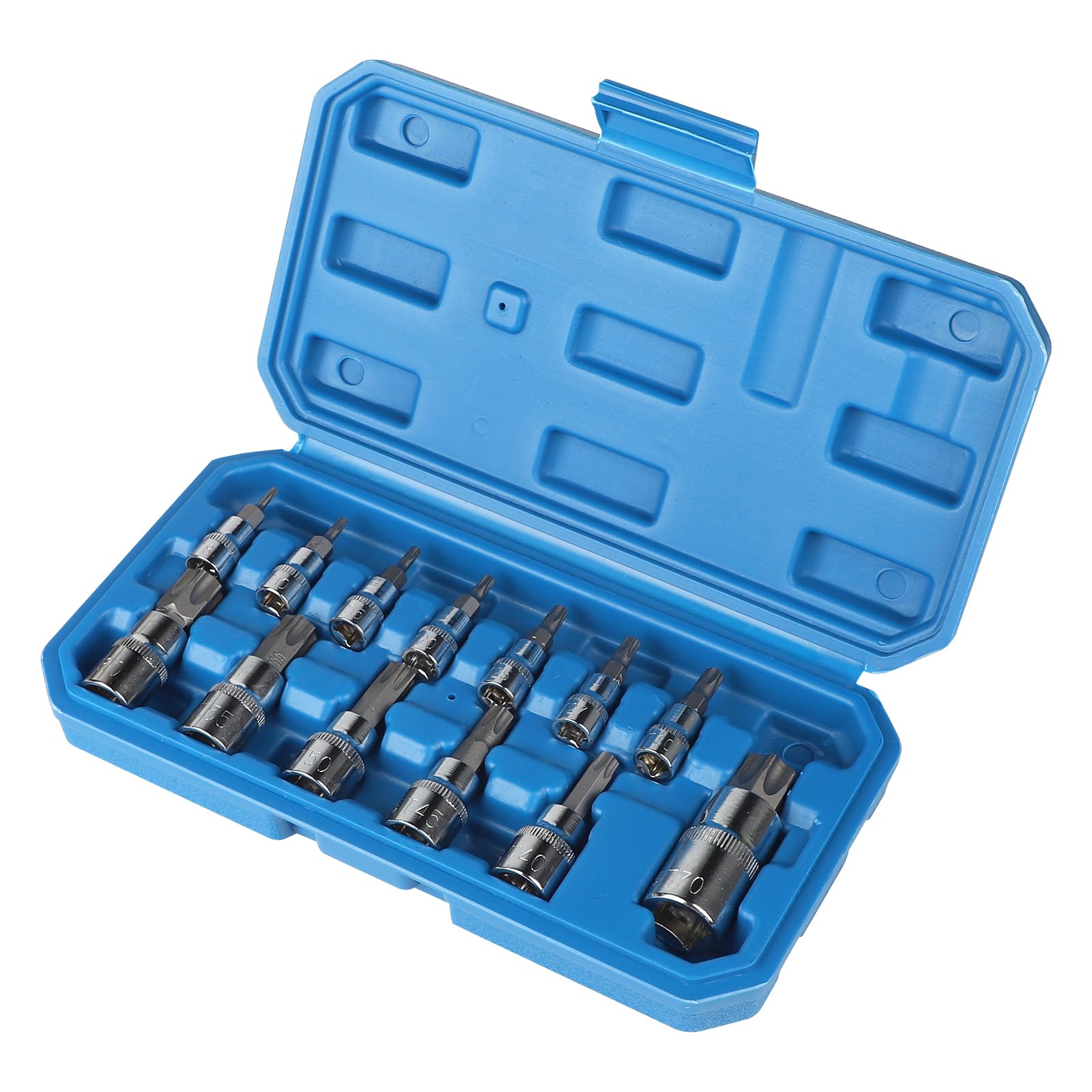 CPROSP Torx socket male 1/2 inch, 1/4 inch, 3/8 inch, 6-sided Torx bit T8 T10 T15 T20 T25 T27 T30 T40 T45 T50 T55 T60 T70, Allen socket with box