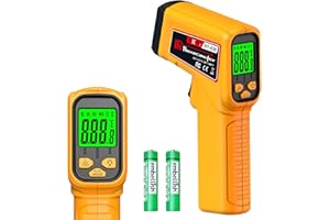 FKM Infrared Thermometer Gun Non-Contact Laser Temperature Gun,-58°F~986°F(-50°C~530°C) AdjustableEmissivity,Digital Thermome