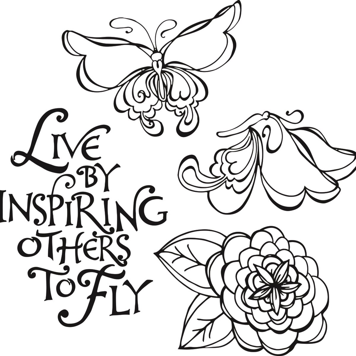 Spellbinders "Inspiring Others Cling" Rubber Stamp, Multi-Colour