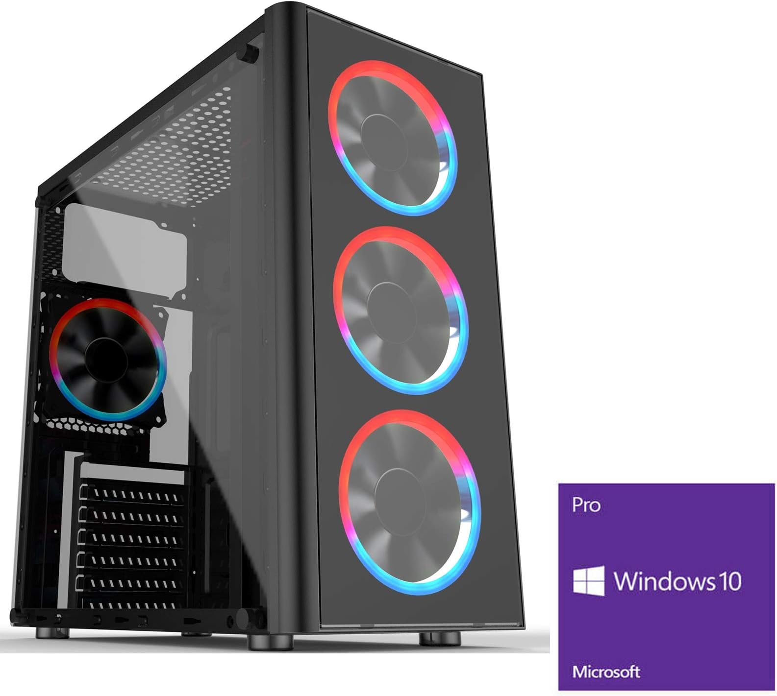 OCHW Ultra Fast Gaming PC - AMD A8 Quad Core 9600 @ 4.20GHz, ATI Radeon HD R7 Graphics, 16GB DDR4 2400MHz RAM, 1TB Hard Drive, F3 Red Case, WiFi, Windows 10 Operating System 3 YEAR WARRANTY