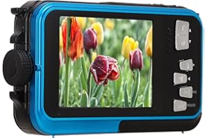 48MP Dual Screen Waterproof Digital Camera, Full HD 2.7K 10ft Underwater Camera, Digital Camera 16X Video Recorder Selfie Dua
