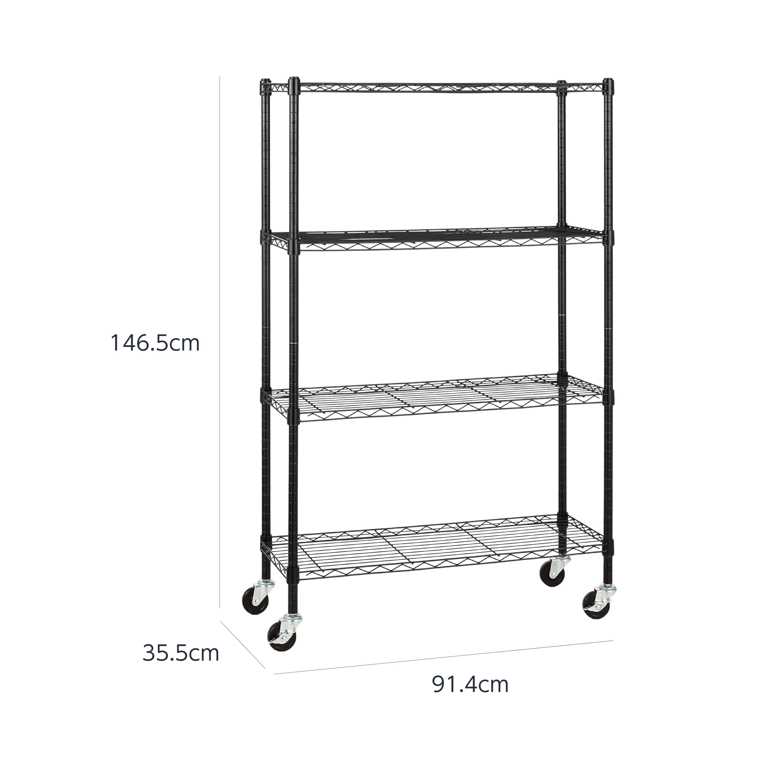 Steel Rack Amazon Mua Amazon Basics 4-Tier Steel Rack, Shelf, Metal Rack, Kitchen Rack ...