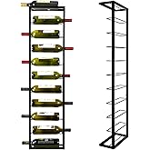 AQAREA Wall Mounted Wine Rack: Metal Hanging 10 Bottle Wine Holder - Black Wine Storage Rack