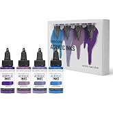 Kamenskaya Acrylic Inks for Artists - Acrylic Ink Set, Color Combination #10-4 pcs. 1 Fl Oz (30 ml) Each