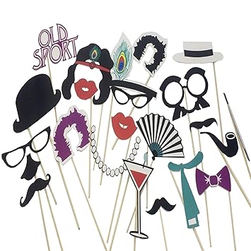 Buy Musykrafties Roaring 20s Gatsby Flapper Girl And Gangster Theme Wedding Party Photo Booth Props 22 Count Online At Low Prices In India Amazon In amazon in