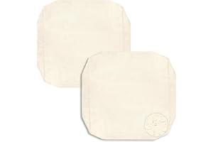 PureFit Waterproof Outdoor Cushion Covers Replacement for Patio Furniture Chair Seat Cushion Covers 24x24 inch for Outdoor Furniture Garden Backyard with Zipper, 2 Pack SLIPCOVERS ONLY, Cream