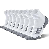COOPLUS 8 Pairs Mens Cushion Ankle Socks, Athletic Running Performance Quarter Socks
