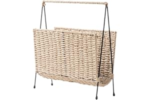 Hand Woven Magazine Holder Rack Standing Organiser Basket For Books Magazines Newspapers Letters Office Bedroom Nursery Decor