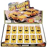 Showcasts Box of 12 NYC Yellow Taxi Cab w/Landmarks, Yellow 9589DBS - 4.5" Scale Diecast Model Cars