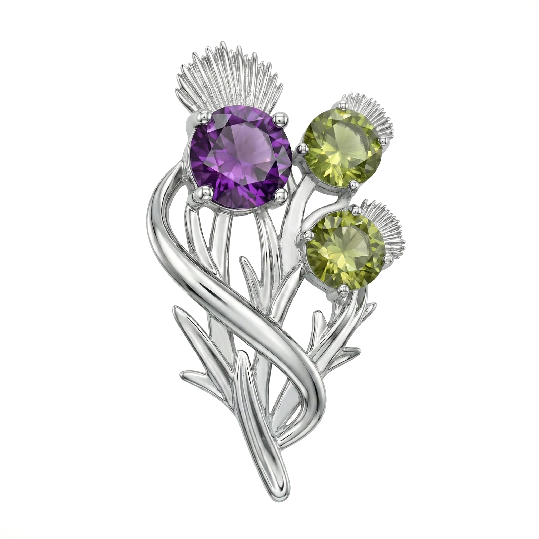 CAIRN 925 Sterling silver Scottish thistle brooch for women. Jewellery gift box included. Croy. 5622
