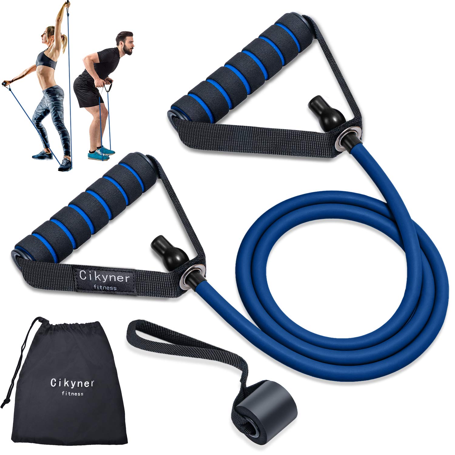 Cikyner Resistance Bands, Resistance Tubes Resistance Bands with Handles Exercise Bands, Ideal for Home Gym Physical Therapy Strength Training Muscle Toning, Door Anchor & Bag included (single tube)