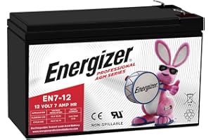 Energizer EN7-12, 12 Volt 7 Amp Hr, Long Lasting Sealed Lead Acid AGM Rechargeable Battery Ideal for Use in Home Alarm Systems, Backup Power, Scooters, and More