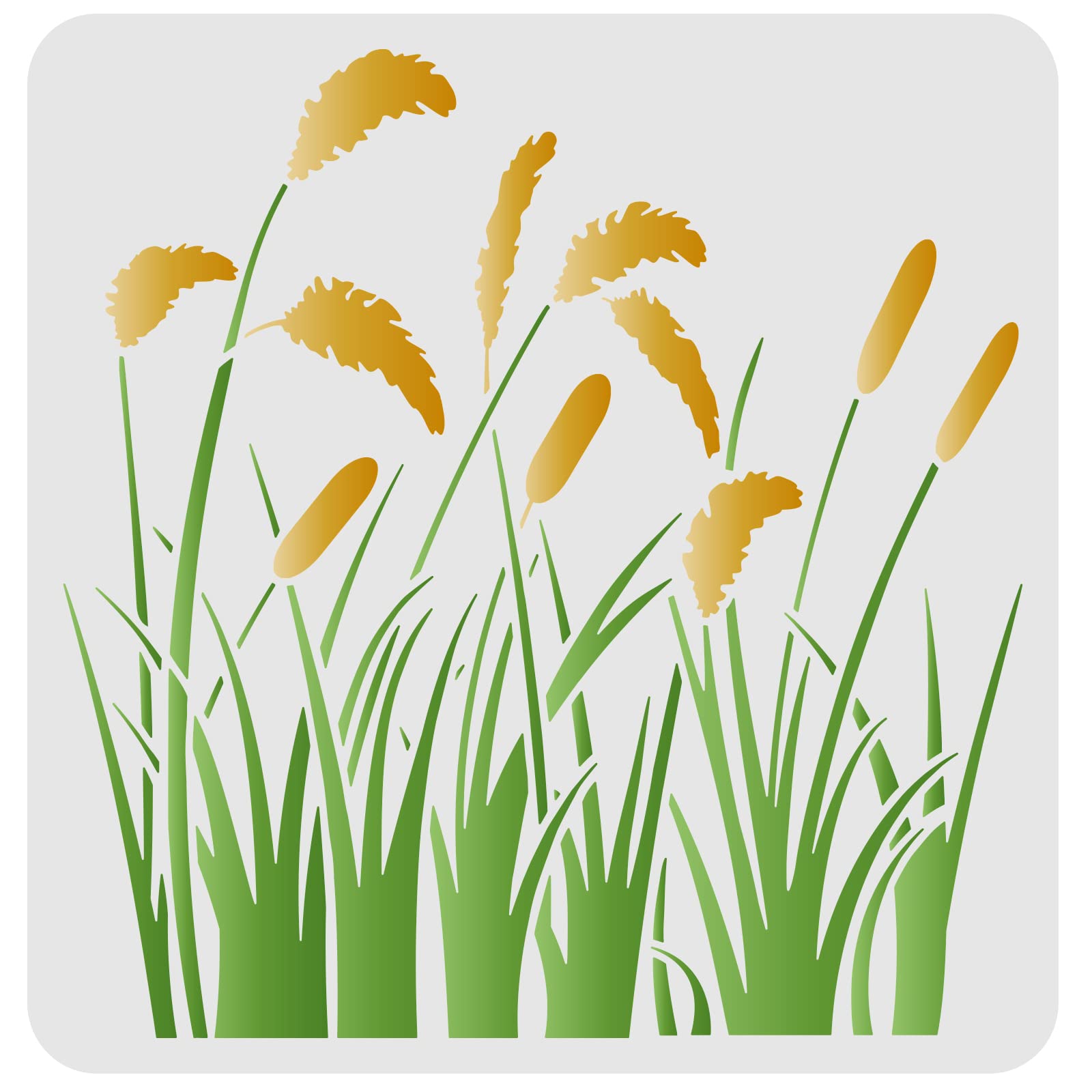 FINGERINSPIRE Reed Grass Stencils 30x30cm Reusable Cattail Leaves & Reed Pattern Stencils for Painting on Wood, Floor, Furniture, Wall & Paper