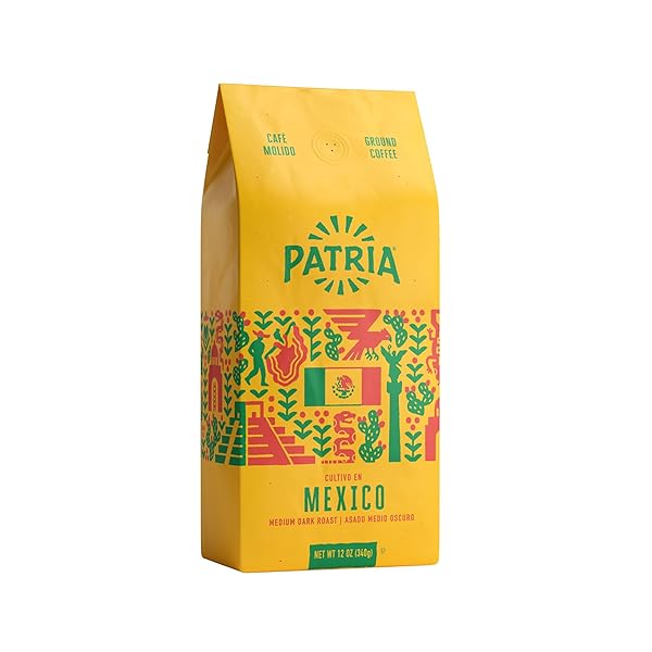 PATRIA MEXICO MEDIUM DARK ROAST GROUND COFFEE, 12OZ...