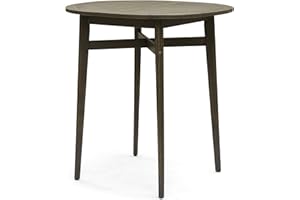 GREAT DEAL FURNITURE Stanford Bar-Height Patio Table | Solid Acacia Wood | 39" | Counter-Height | Gray Finish