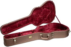 Crossrock Wooden Classical Guitar Case for 4/4 | Chocolate Brown Finish, Burgundy Velvet, Lock – Designer Series (CRW520CCB)