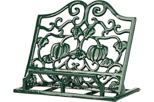 Minluful Cookbook Stand Cast Iron Recipe Holder for Kitchen Counter, Vintage Metal Cookbook Holder for Books IPad Stands for 