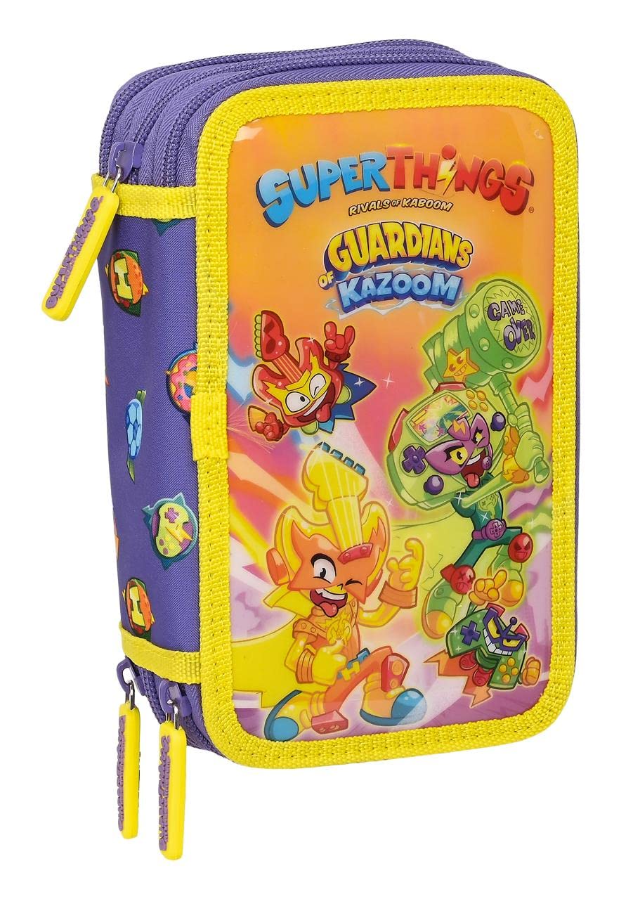 Safta - Triple Pen 36 Pcs Superthings Guardians of Kazoom 12,5X19,5X5,5Cm, Multicolor (412270857)