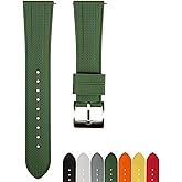 Strapseeker Grid Premium FKM Rubber Watch Bands - Fluoro Rubber Watch Straps - Quick-Release- 20mm, 22mm- Replacement Watch Strap for Men & Women