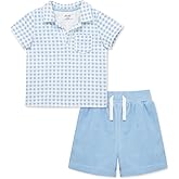Little Me Clothes for Baby Boys' Terry Short and Polo Shirt Set, 12 Months - 4 Toddler
