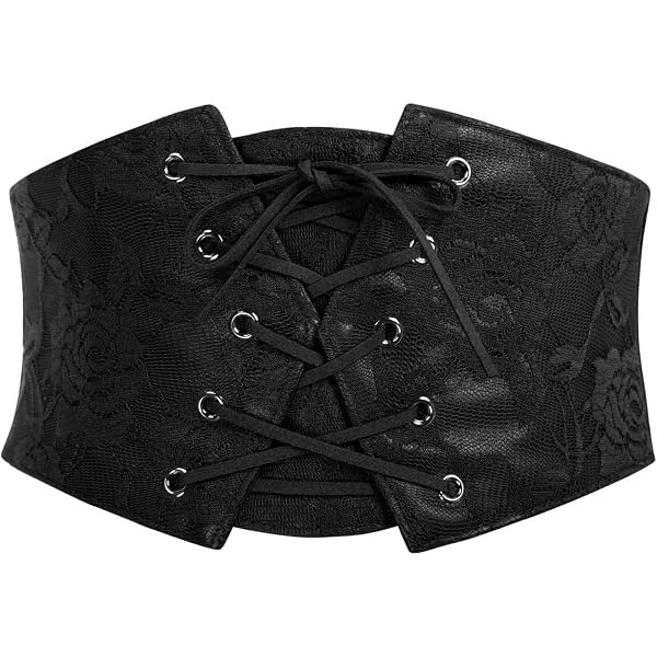 4711 Waist Corset Belt For Women Retro Elastic Lace-up Wide Cinch Amazon.com: YooAi Leather Corset Belt for Women - Lace-up  main image 3