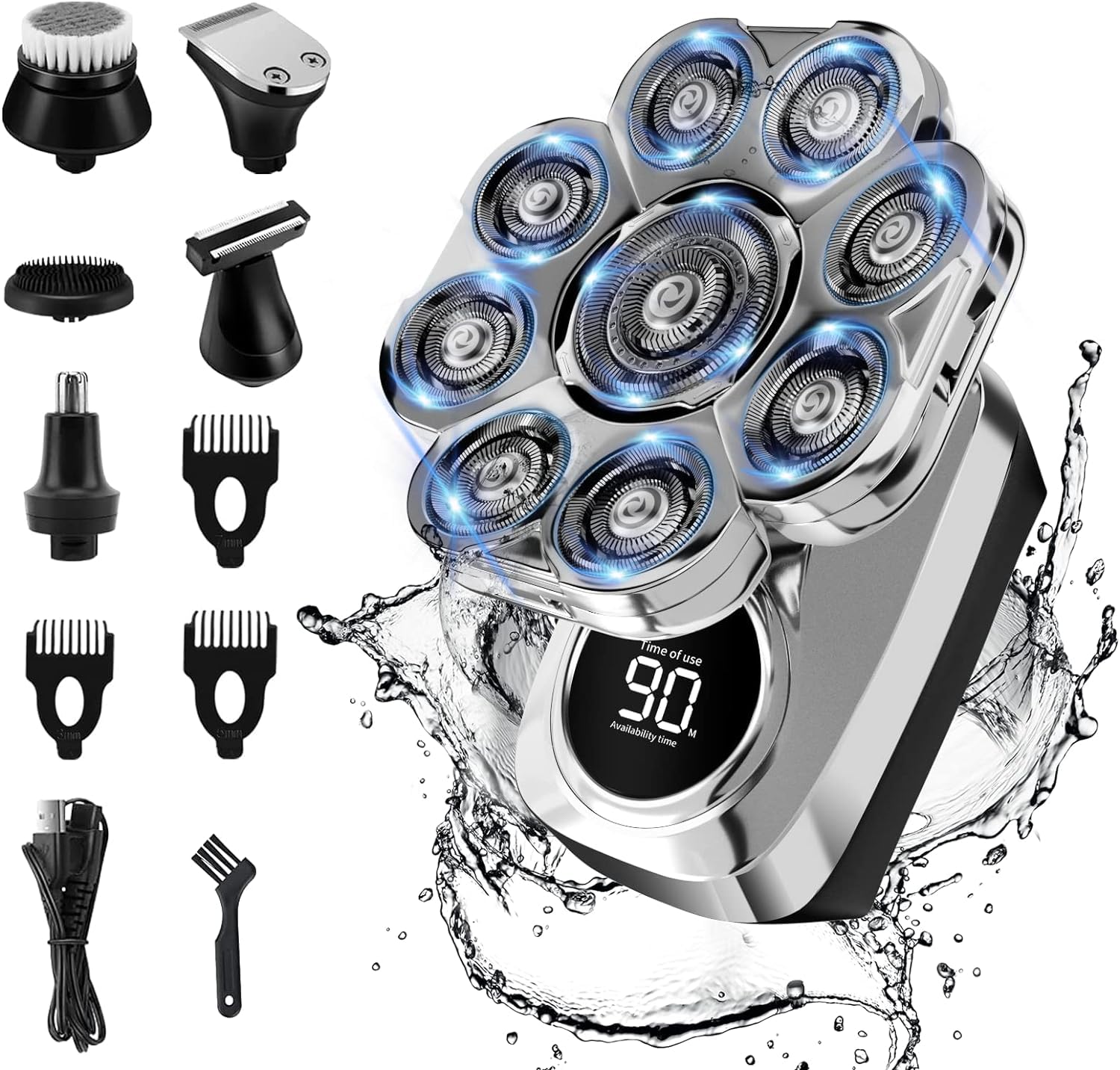 9D Head Shavers for Bald Men: Upgraded 6 in 1