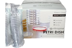Myco Labs Microppose 500 Pack 90mm Polystyrene Petri Dishes – Vented Lids, Pre-Sterilized, Crystal Clear, Disposable, Lab-Grade for Mycology, Microbiology, Agar Culture