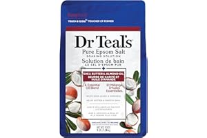 Dr Teal's Pure Epsom Salt Solution de trempage, beurre de karité et huile d'amande, 1,4 l