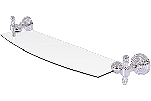 Allied Brass RW-33/18 Retro Wave 18 Inch Glass Shelf, Polished Chrome