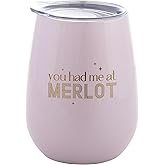 Karma Wine A Little Stainless Steel Wine Tumbler - 8 Ounce Insulated Wine Tumbler with Lid - You Had Me at Merlot