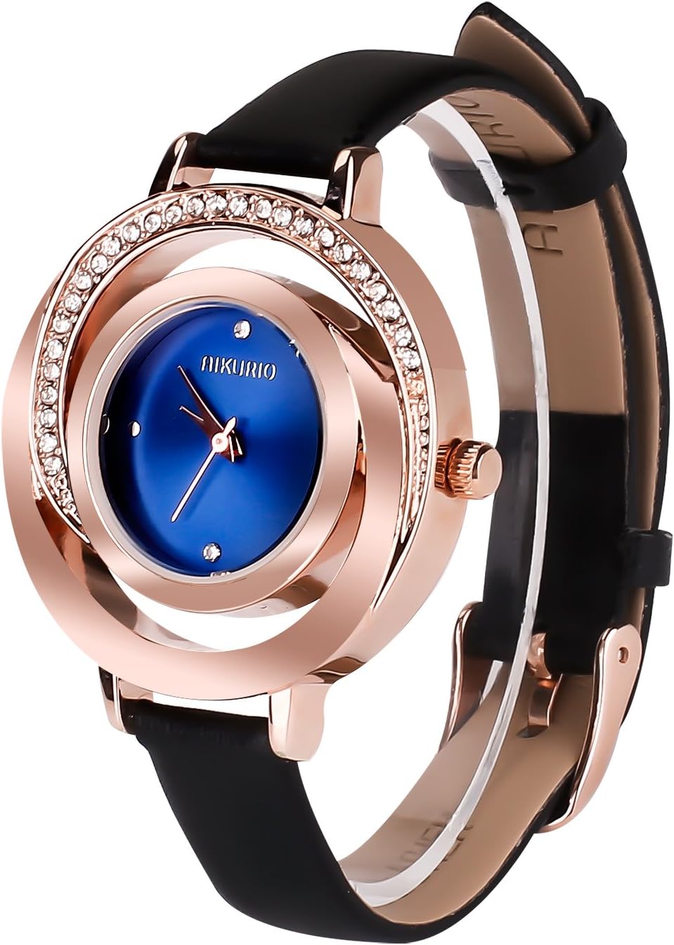 AIKURIO Ladies' Stylish Watch Analog Quartz with Leather Strap 30M Waterproof AKR002