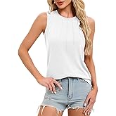 SKYZOO Womens Loose Fit Casual Flowy Tank Tops Crew Neck Sleeveless Summer Tops Clothes Outfits 2025