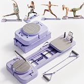 Pilates Reformer for Home, Foldable All-in-One Pilates Board with Resistance Bands, Portable Home Gym Equipment for Full Body Workout, Strength Training &amp; Core Sculpting, 330 lbs Capacity