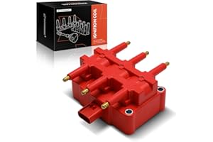 A-Premium (Red) Engine Ignition Coil Pack Compatible with Jeep Wrangler 2007-2011 & Dodge Grand Caravan 2001-2010, Caravan 20