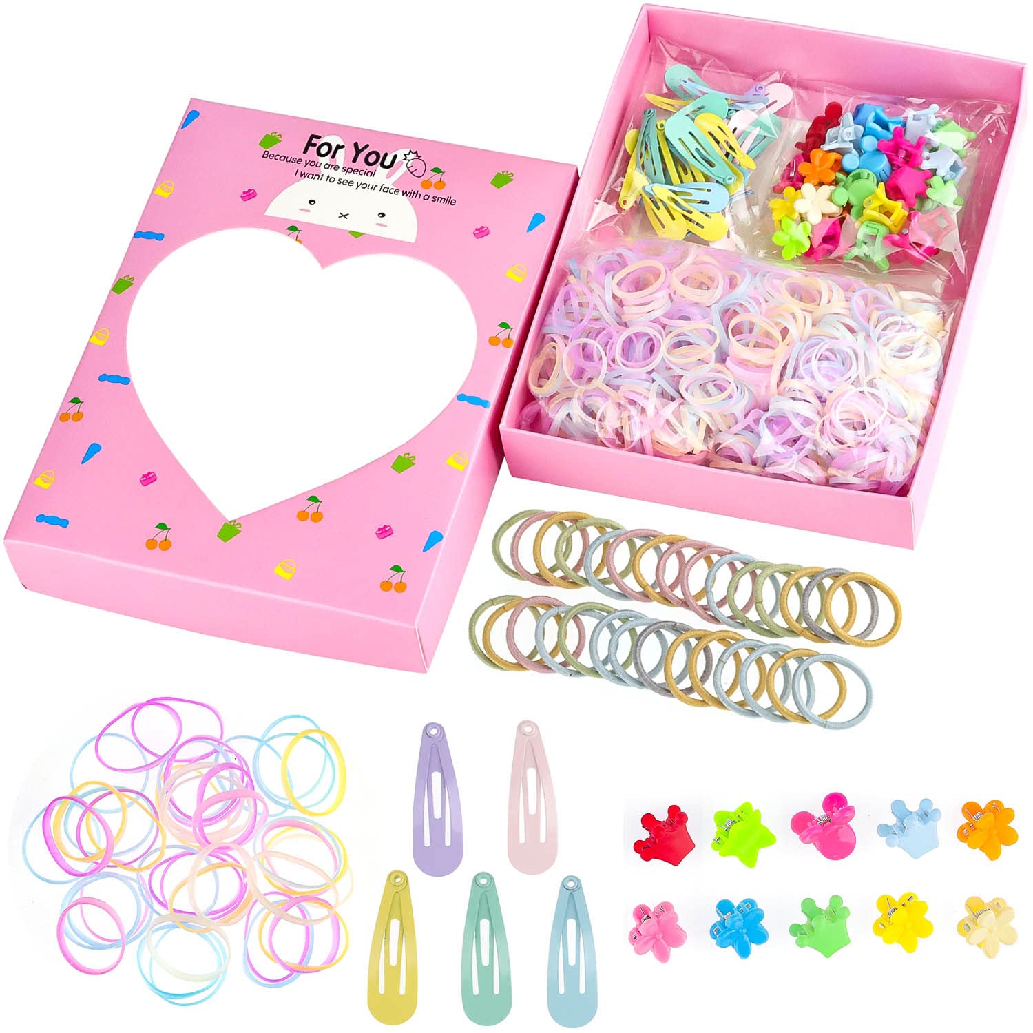Girl Hair Accessories Gift Set, Lucywey 1160 pcs Kids Girls Hair Accessories, Hair Accessories for Girls, Toddler Hair Accessories, Hair Clips for Girls Children