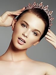 COCIDE Rose Gold Tiara and Crown for Women Birthday