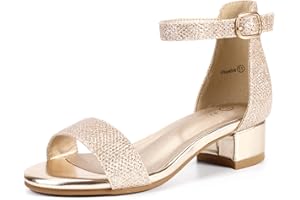 PANDANINJIA Girls Dress Shoes Toddler Kids Heels Sandals Ankle Strap Wedding Party Phoebe Flower Girl Shoes