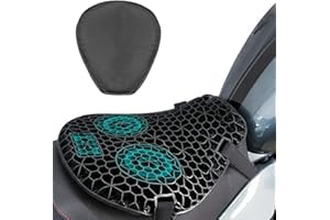 Lwuckbarrt Universal Motorcycle Gel Seat Cushion for Front/Rear Moto Seats 3D Honeycomb Motorcycle Seat Cover Structure Breathable Shock Absorption for Comfortable (Medium - Universal Seats)
