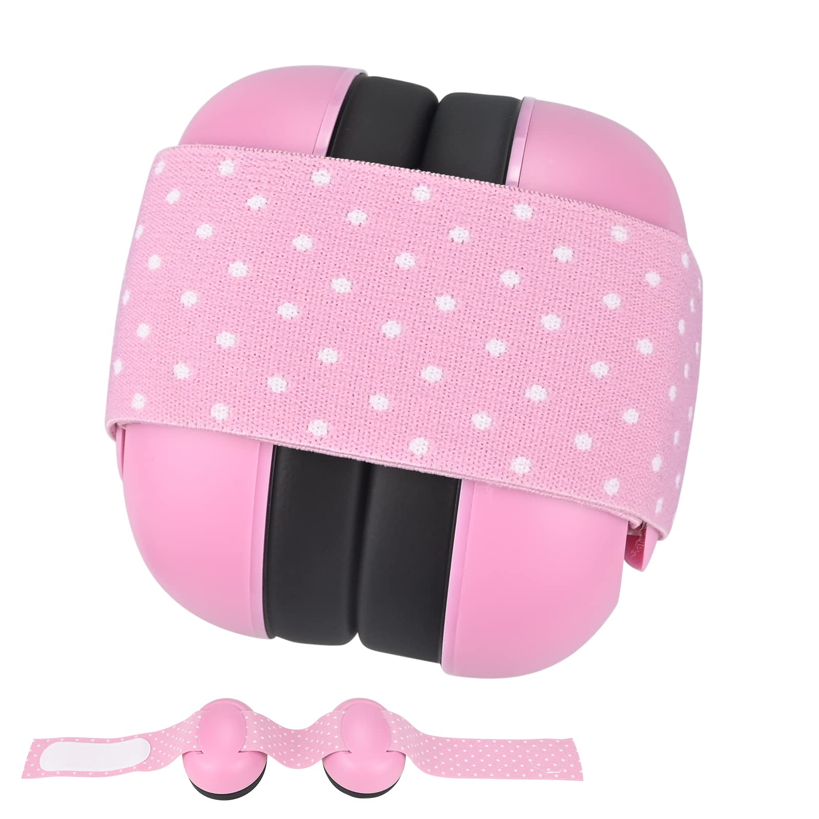 Baby Ear Defenders, Noise Cancelling Headphones Protectors for 0 to 18 Months Toddlers Baby, Soft Adjustable Headband Sound Cancelling Kids Ear Defenders, Prevent Hearing Damage & Improve Sleep