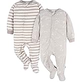 Gerber unisex-baby Fleece Footed Pajamas 2-pack