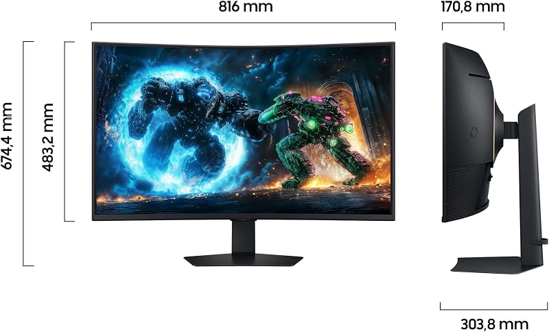 37 Zoll Odyssey G75F 4K UHD Curved Gaming Monitor, 3840 x 2160, 165 Hz, 1 ms (G/G), 1000R, VESA DisplayHDR 600 HDR10+, AMD FreeSync Premium Pro, Auto Source Switch+, Core Sync, LS37FG756EUXEN