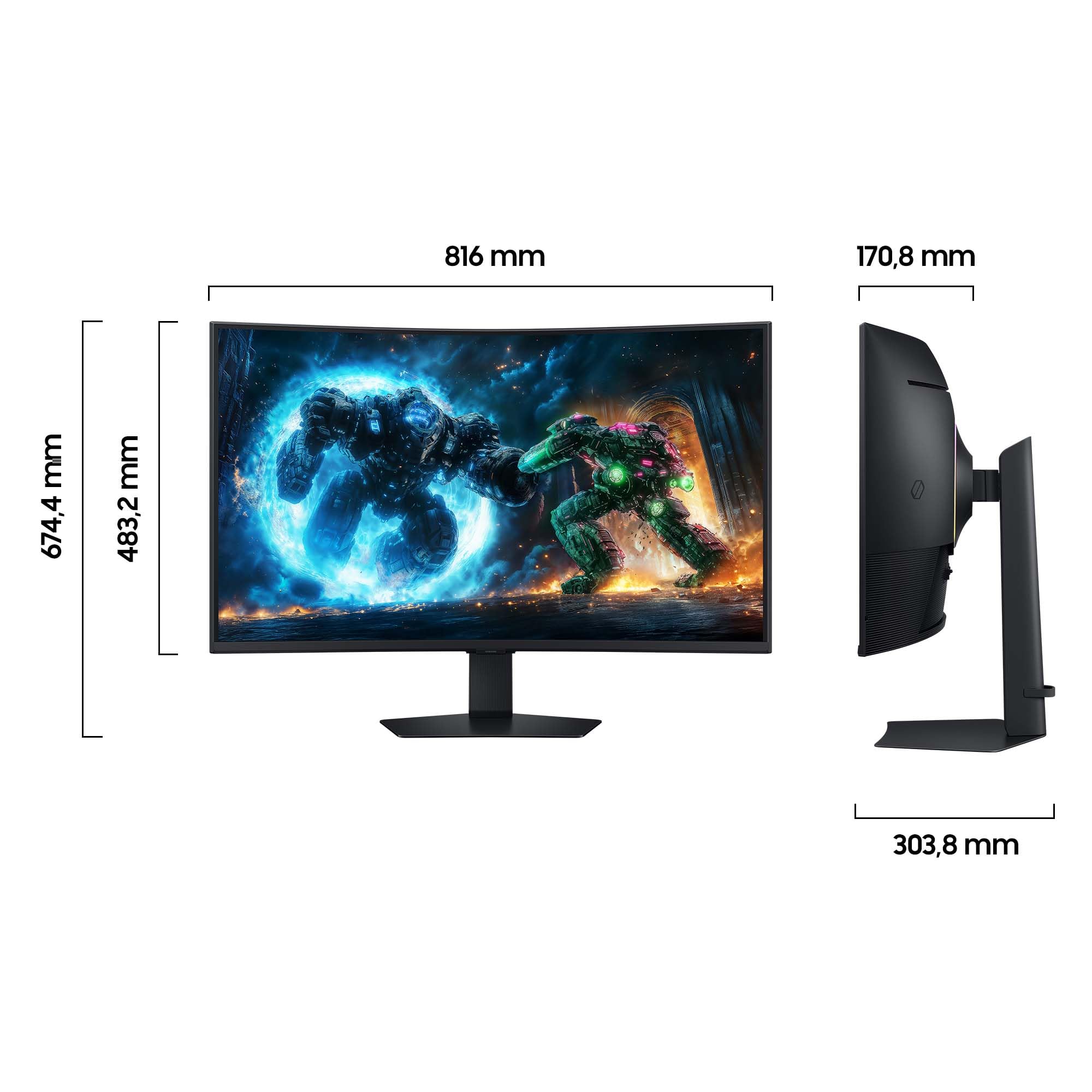 Samsung 37 Zoll Odyssey G75F 4K UHD Curved Gaming Monitor, 3840 x 2160, 165 Hz, 1 ms (G/G), 1000R, VESA DisplayHDR 600 HDR10+, AMD FreeSync Premium Pro, Auto Source Switch+, Core Sync, LS37FG756EUXEN 5