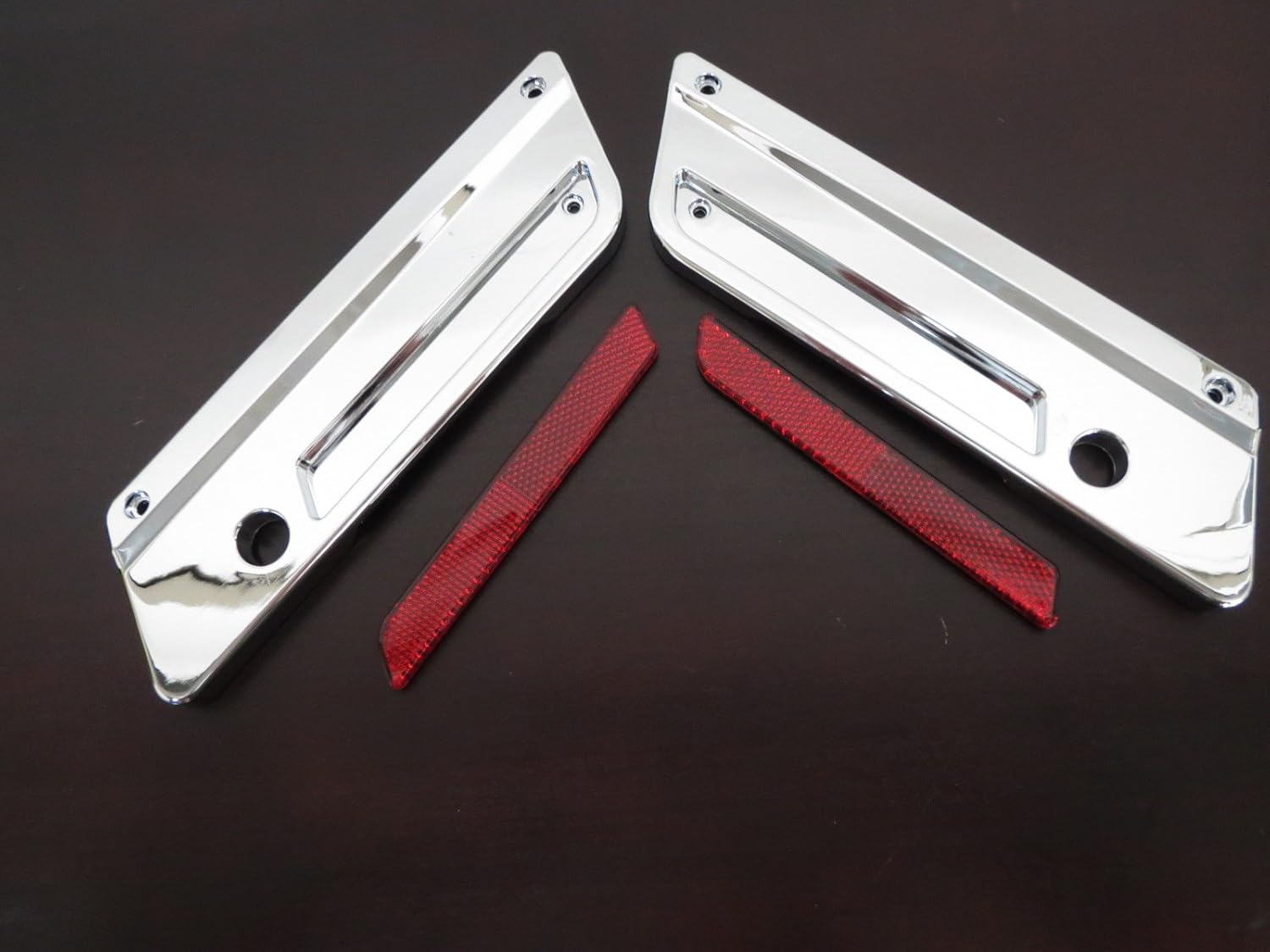 HogWorkz Smoked Saddlebag Latch Cover Reflectors - HW131370 For 2014-2025 Harley-Davidson Touring Motorcycles - Dennis Kirk