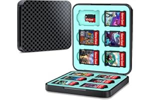 EUROA Switch Game Case Holder Compatible with Nintendo Switch Games Card and Storage 12 Switch Game Cartridge, Protective Hard Shell, Soft Lining Rubber and Portable Switch Game Holder - Black