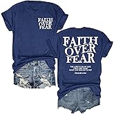 UYIQL Christian Shirts for Women Faith Jesus Shirt Bible Verses Inspirational Short Sleeve Graphic Tee Tops