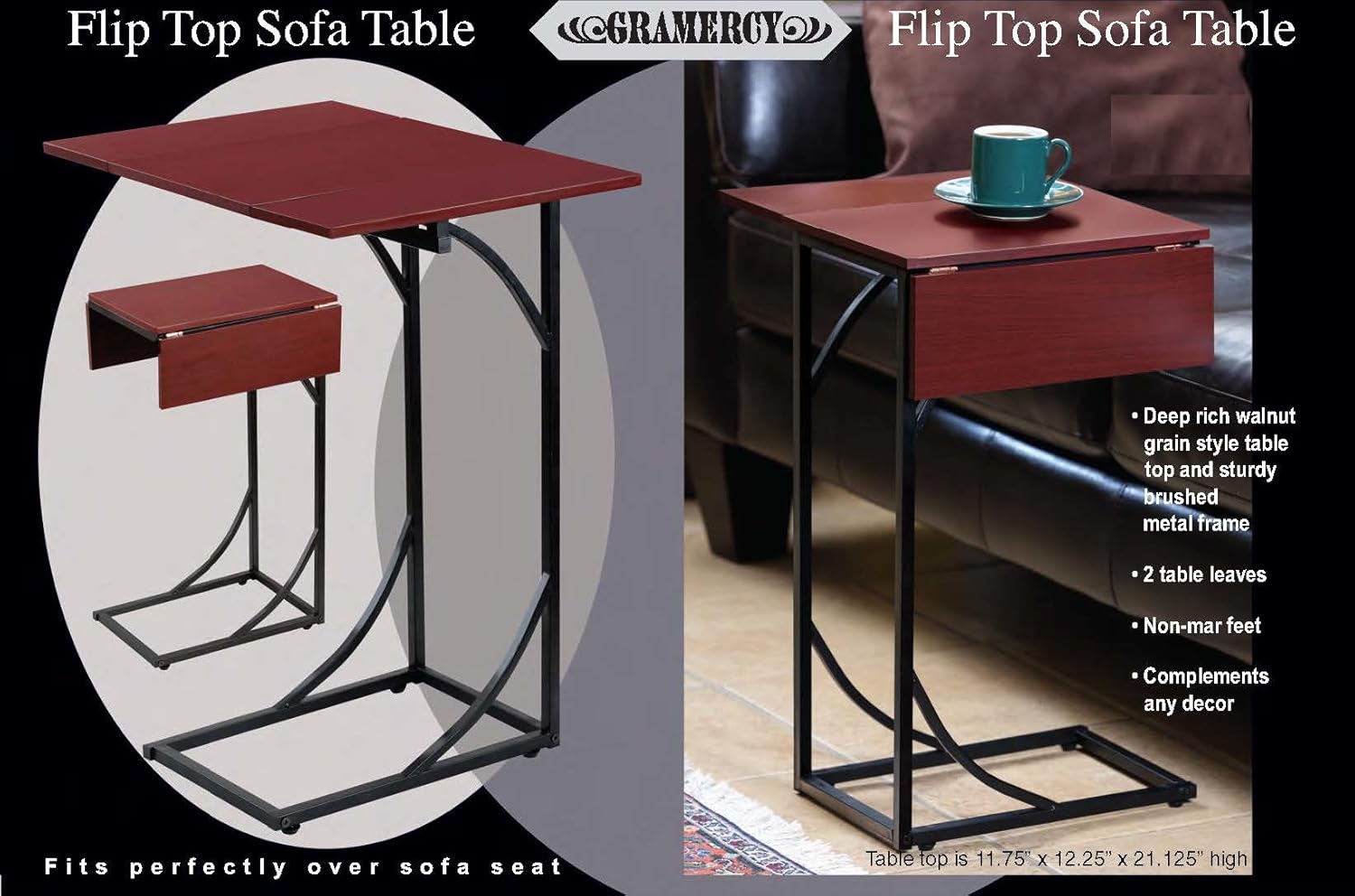 ETNA PRODUCTS CO INC Flip Top Side Sofa Table Amazon.co.uk Kitchen & Home