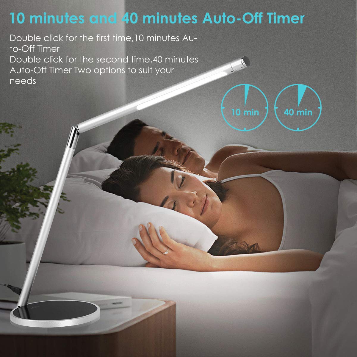 Joly Joy LED Desk lamp with Touch Control, Dimmable Table Lamp, Eye- Care Office Light, 6 Color Temperatures with 4 Brightness Levels, Memory Function, 10 and 40 Minute Timer