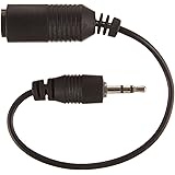 Headset Adapter 3.5mm to 2.5mm Audio Adapter and Converter (Black) - Non-Retail Packaging - 2.5MM - Male - 3.5mm FEMALE