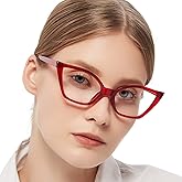 MARE AZZURO Cat Eye Reading Glasses Women Cute Readers 0 1.0 1.25 1.5 1.75 2.0 2.25 2.5 2.75 3.0 3.5 4.0 5.0 6.0 (Red, 100)