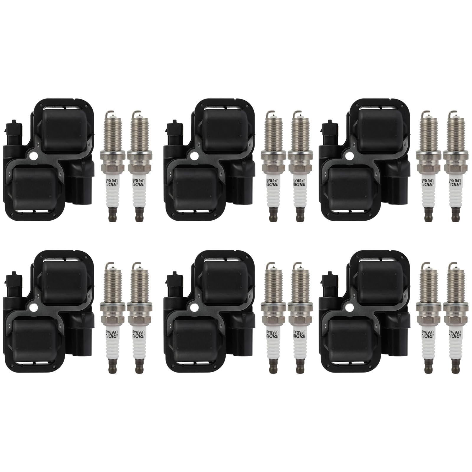 Photo 1 of ECCPP 6 ignition coils with 12 iridium Spark Plugs,UF359,coils packs,for Mercedes-Benz C240 C280 C32 C320 CLK320 E320 ML320 ML350 S350 SL320 SLK32,for ChryslerDENSO 3381